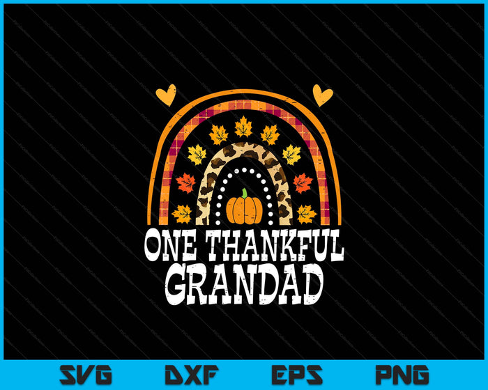 Fall Rainbow One Thankful Grandad Thanksgiving Fall SVG PNG Digital Printable Files