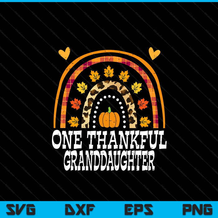 Fall rainbow one thankful granddaughter Thanksgiving fall SVG cut file