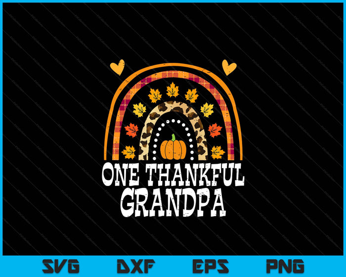 Fall Rainbow One Thankful Grandpa Thanksgiving Fall SVG PNG Digital Printable Files