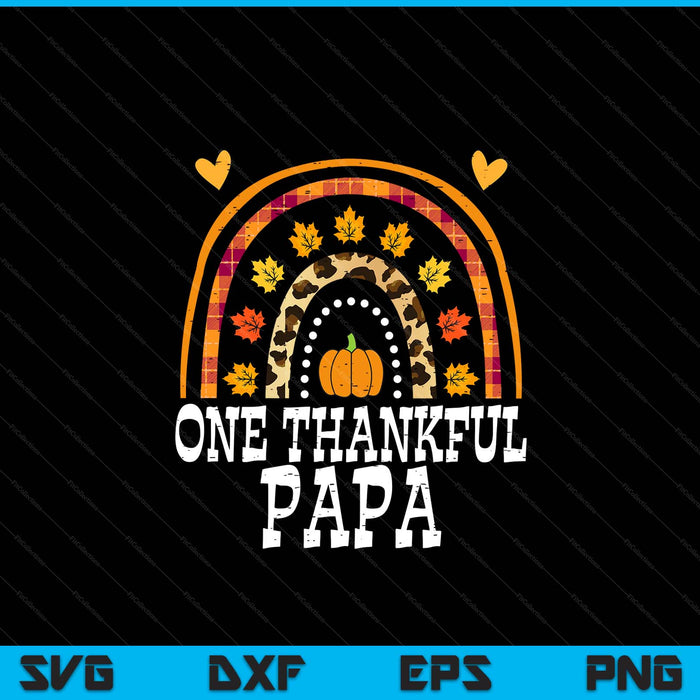 Fall rainbow one thankful papa Thanksgiving fall SVG cut file