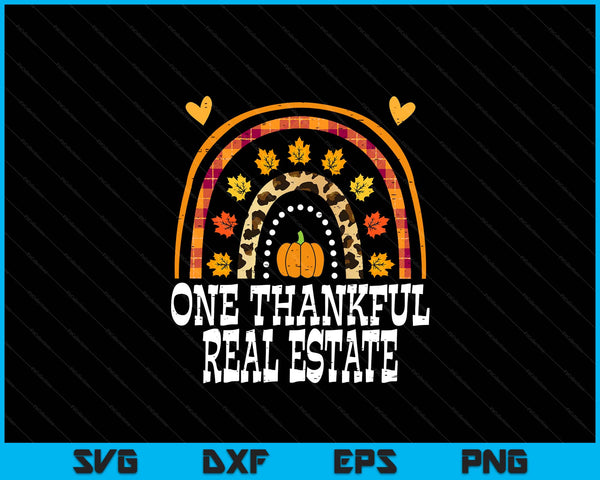 Fall rainbow one thankful real estate Thanksgiving fall SVG cut file
