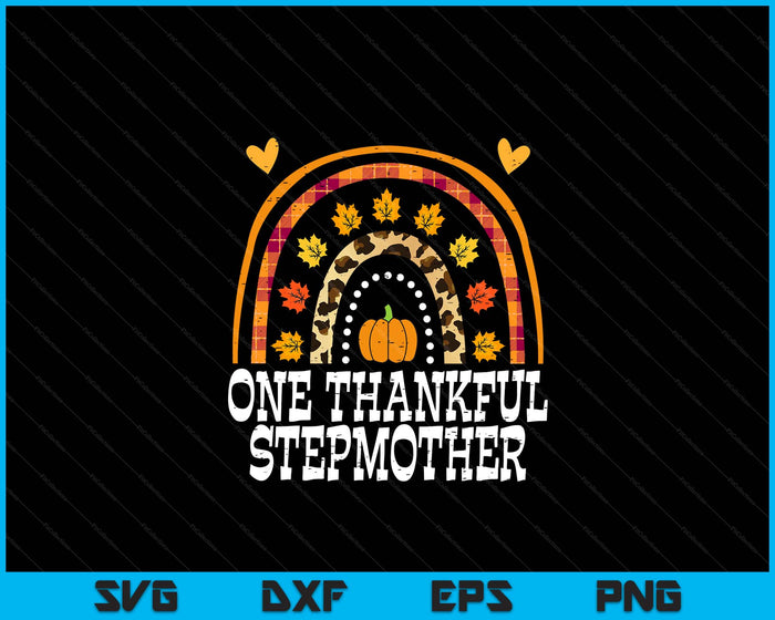 Fall Rainbow One Thankful Stepmother Thanksgiving Fall SVG PNG Digital Printable Files