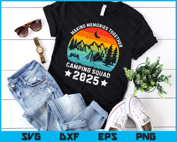 Family Camping Squad Est 2025 Retro Camping Crew Camper Camp SVG PNG Digital Printable Files
