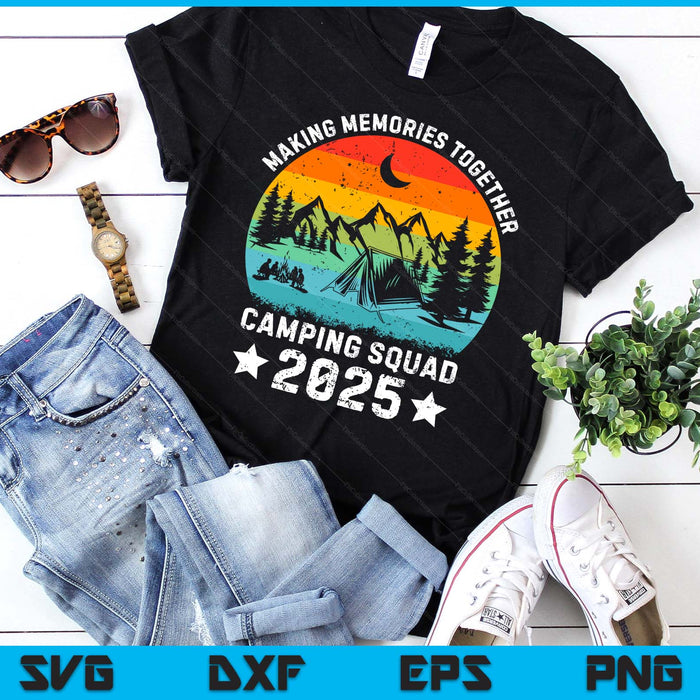 Family Camping Squad Est 2025 Retro Camping Crew Camper Camp SVG PNG Digital Printable Files