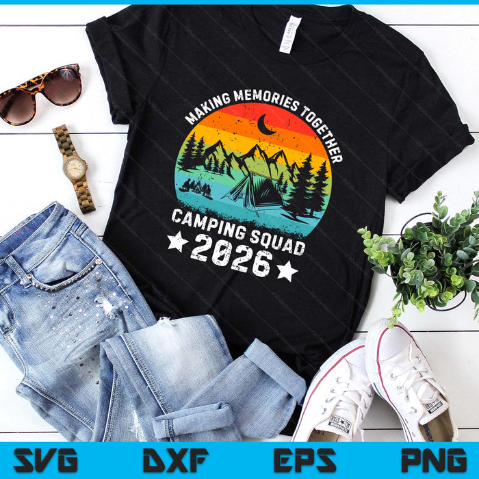 Family Camping Squad Est 2026 Retro Camping Crew Camper Camp SVG PNG Digital Printable Files