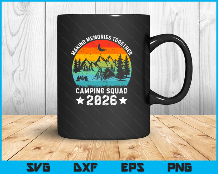 Family Camping Squad Est 2026 Retro Camping Crew Camper Camp SVG PNG Digital Printable Files