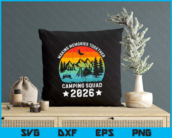Family Camping Squad Est 2026 Retro Camping Crew Camper Camp SVG PNG Digital Printable Files