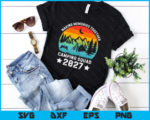 Family Camping Squad Est 2027 Retro Camping Crew Camper Camp SVG PNG Digital Printable Files
