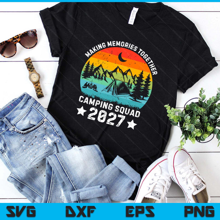 Family Camping Squad Est 2027 Retro Camping Crew Camper Camp SVG PNG Digital Printable Files