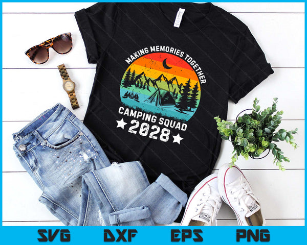 Family Camping Squad Est 2028 Retro Camping Crew Camper Camp SVG PNG Digital Printable Files