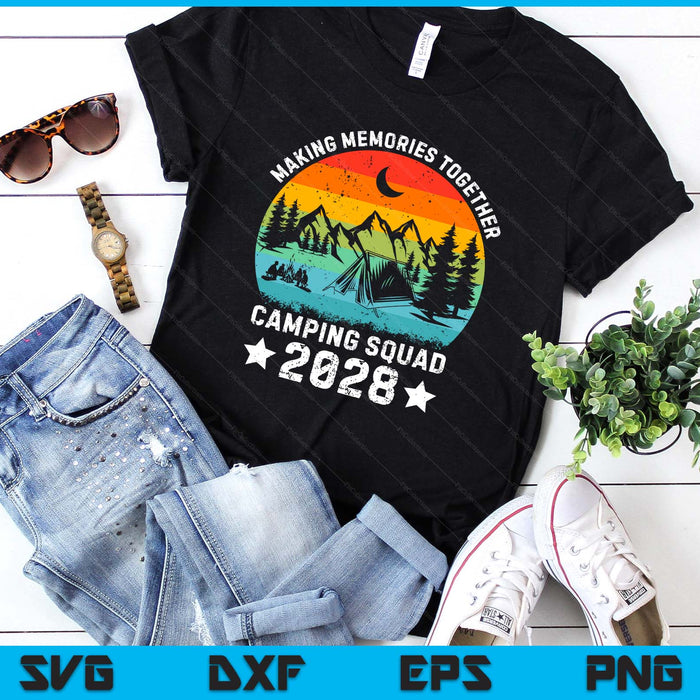 Family Camping Squad Est 2028 Retro Camping Crew Camper Camp SVG PNG Digital Printable Files