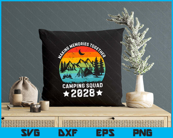 Family Camping Squad Est 2028 Retro Camping Crew Camper Camp SVG PNG Digital Printable Files