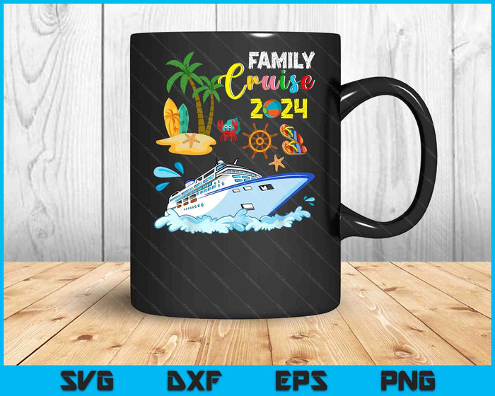 Familiecruise 2024 grappige zomervakantie cruiseschip minnaar SVG PNG digitale snijbestanden