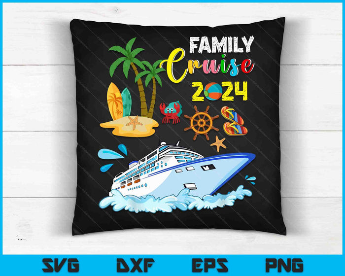 Familiecruise 2024 grappige zomervakantie cruiseschip minnaar SVG PNG digitale snijbestanden