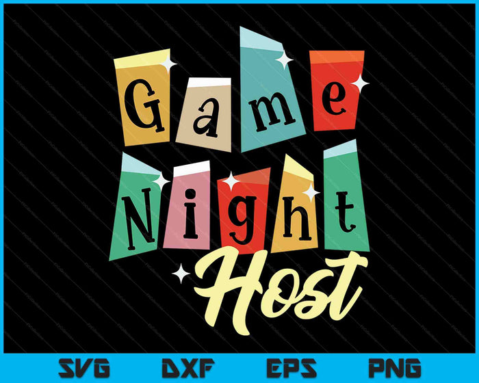 Familiespelavond - Game Night Host SVG PNG digitale snijbestanden