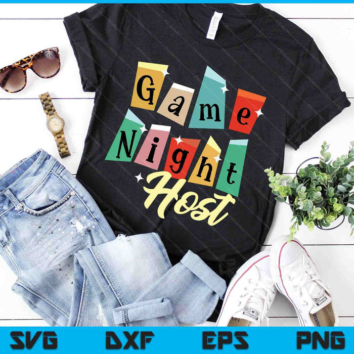 Familiespelavond - Game Night Host SVG PNG digitale snijbestanden