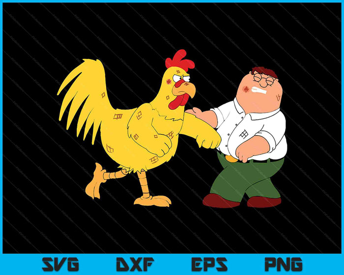 Family Guy Peter & Chicken Fighting SVG PNG Digital Printable Files