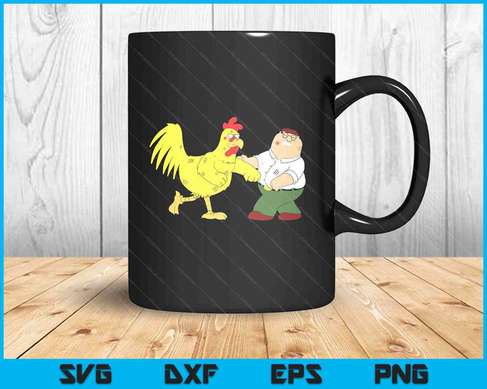 Family Guy Peter & Chicken Fighting SVG PNG Digital Printable Files