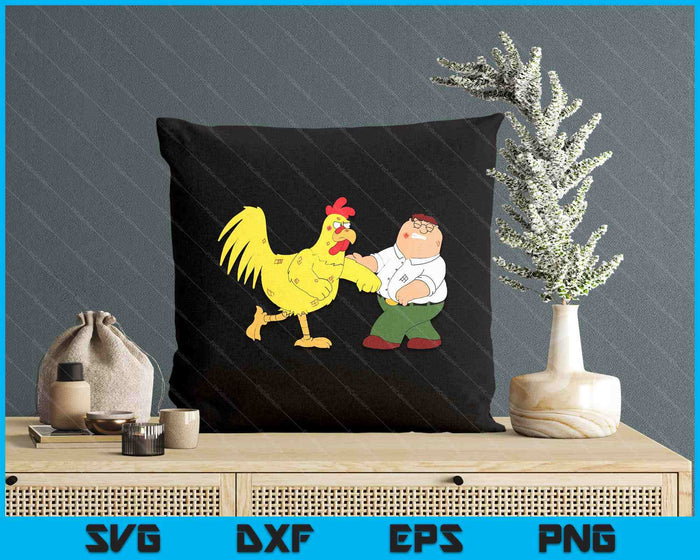 Family Guy Peter & Chicken Fighting SVG PNG Digital Printable Files