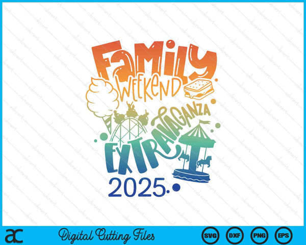 Family weekend theme park rollercoaster cotton candy rides s'mores carousel SVG cut file