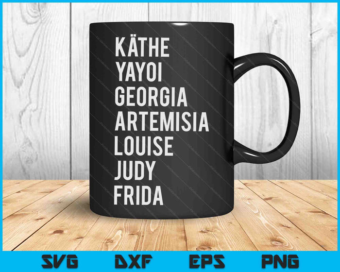 Famous Women Artists Feminism Art History SVG PNG Digital Cutting Files
