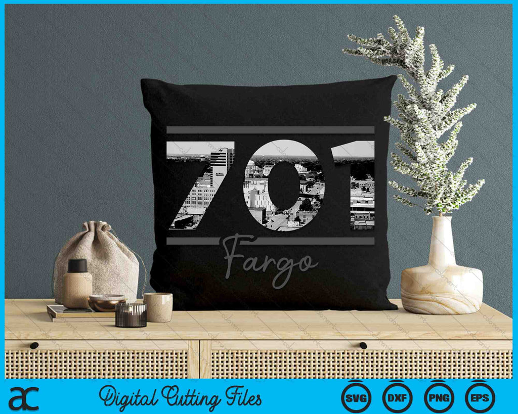 Fargo 701 Area Code Skyline North Dakota Vintage SVG PNG Cutting Files ...