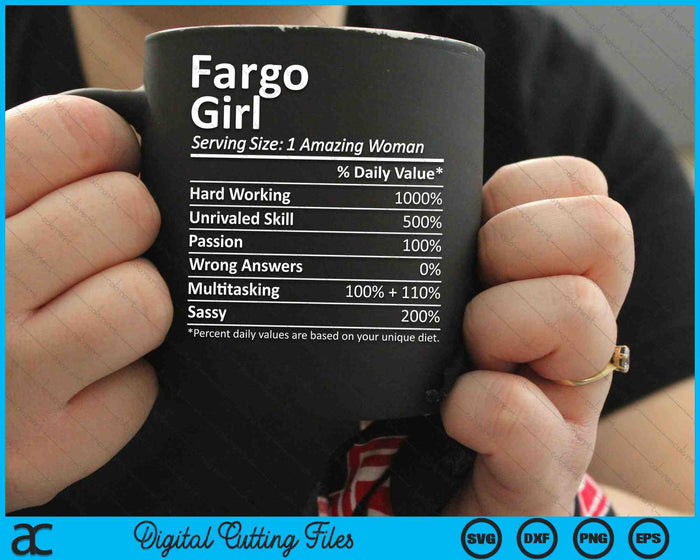 Fargo Girl ND North Dakota Funny City Home Roots SVG PNG digitaal snijbestand