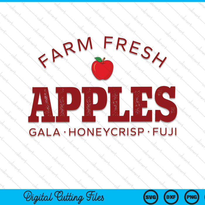 Farm Fresh Apples Picking Farmer SVG PNG Digital Cutting Files
