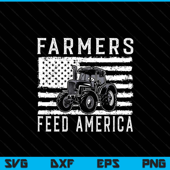 Farm Tractors USA Flag Farmers Feed America Farming SVG PNG Digital Printable Files