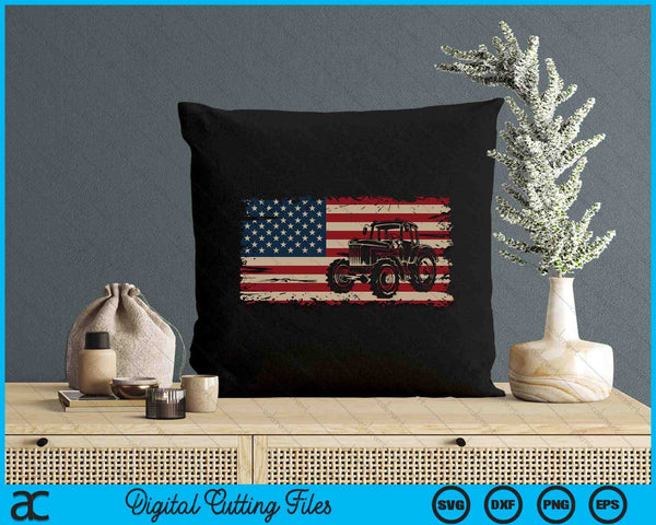 Farm Tractors USA Flag Patriotic Farming Gift SVG PNG Digital Printable Files