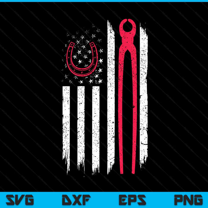 Farrier tools flag horseshoe hoof trimming equine shoeing SVG cut file
