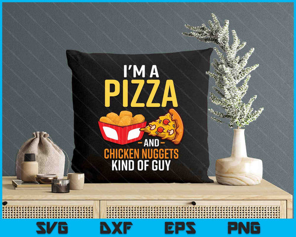 Fast Food Pizza Lover Foodie Men Boys Funny Chicken Nuggets SVG PNG Digital Printable Files