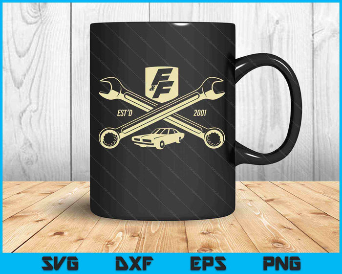 Fast & Furious EST'D 2001 Crossed Wrench SVG PNG Cutting Printable Files