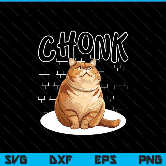 Fat cat chonk scale chonky meme chonker cat SVG cut file