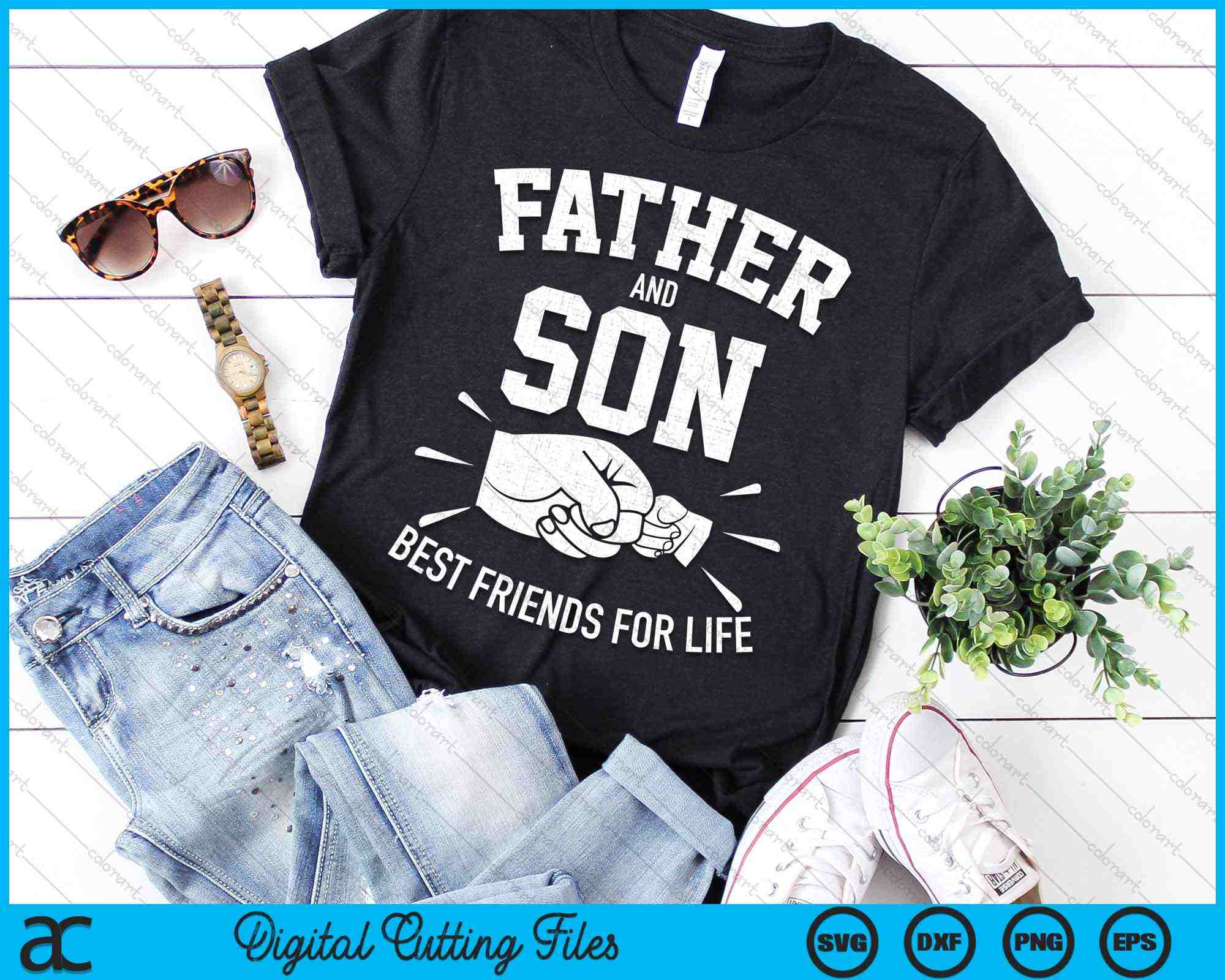 Father And Son Best Friends For Life Father SVG PNG Cutting Files