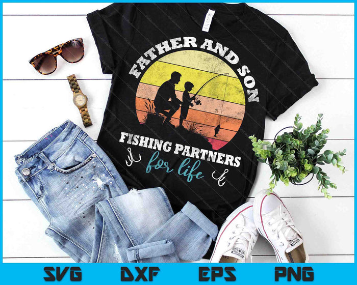 Father And Son Fishing Partners For Life Fishing Fathers Day SVG PNG Digital Printable Files