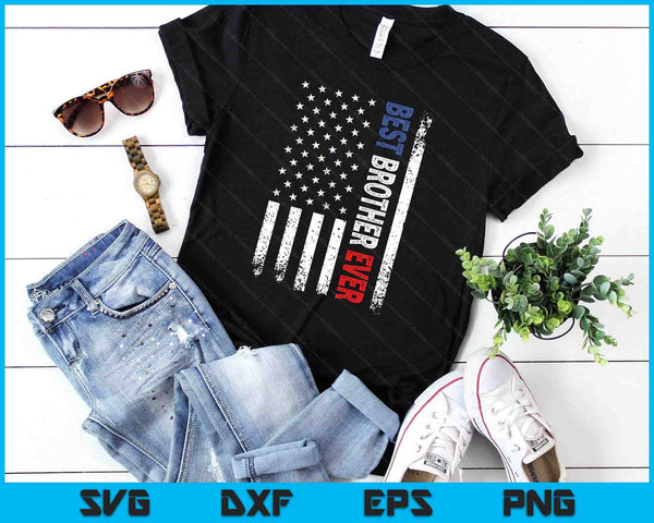 Father's Day Best Brother Ever With US American Flag SVG PNG Digital Printable Files
