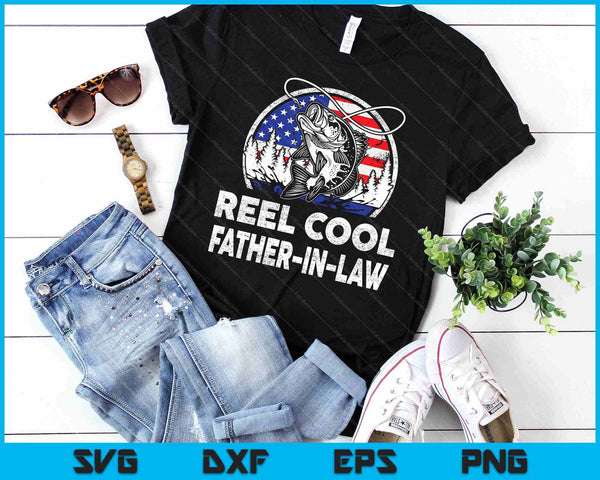Father’s Day Gift Tee Reel Cool Father-In-Law Fishing SVG PNG Digital Printable Files