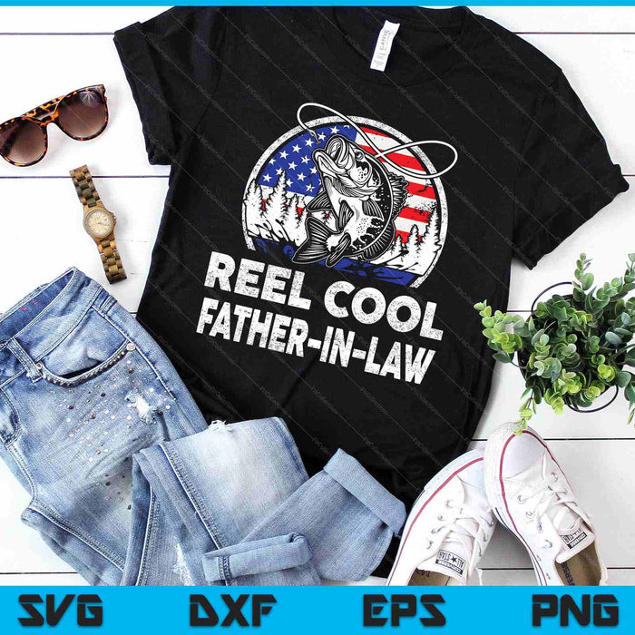 Father’s Day Gift Tee Reel Cool Father-In-Law Fishing SVG PNG Digital Printable Files