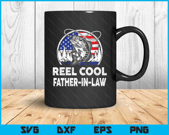 Father’s Day Gift Tee Reel Cool Father-In-Law Fishing SVG PNG Digital Printable Files