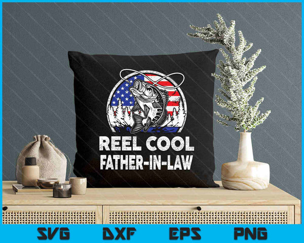 Father’s Day Gift Tee Reel Cool Father-In-Law Fishing SVG PNG Digital Printable Files