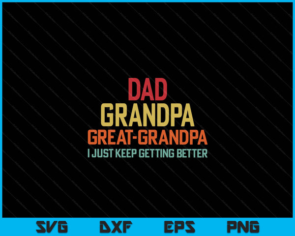 Fathers Day Gift From Grandkids Dad Grandpa Great Grandpa SVG PNG Digital Cutting Files