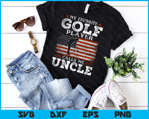 Favorite Golf Player Calls Me Uncle USA Flag Father's Day SVG PNG Digital Printable Files