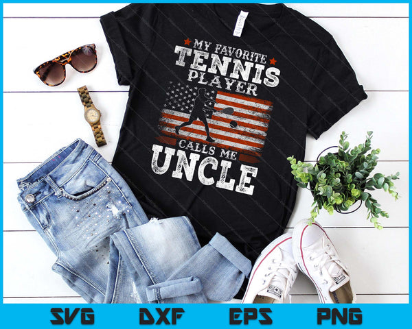 Favorite Tennis Player Calls Me Uncle USA Flag Father's Day SVG PNG Digital Printable Files
