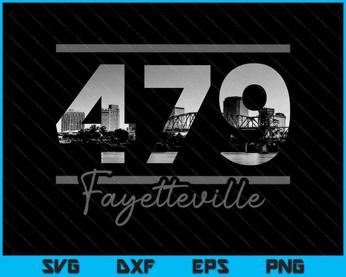 Fayetteville 479 Area Code Skyline Arkansas Vintage SVG PNG Cutting Printable Files