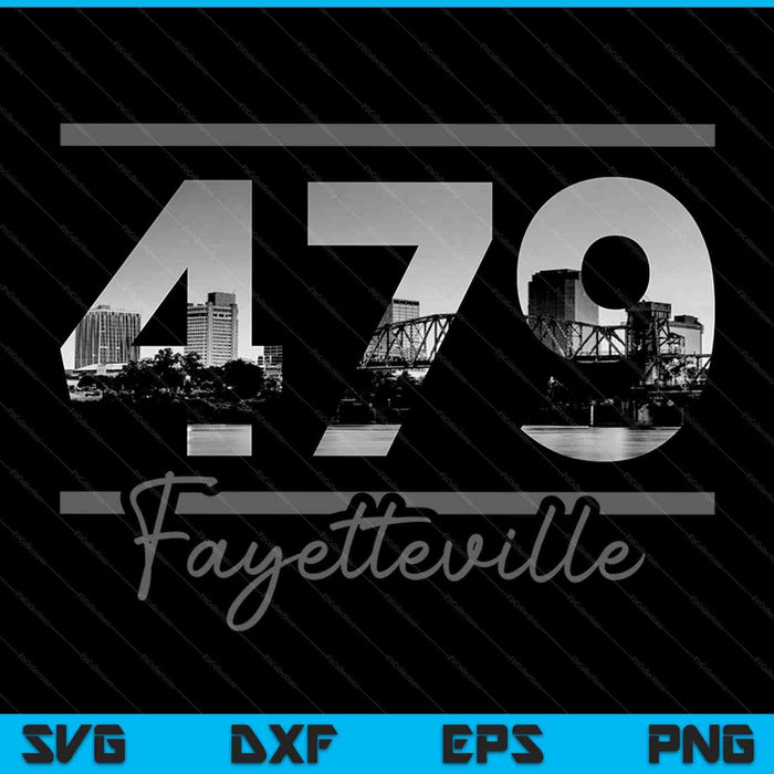 Fayetteville 479 Netnummer Skyline Arkansas Vintage SVG PNG Snijden afdrukbare bestanden