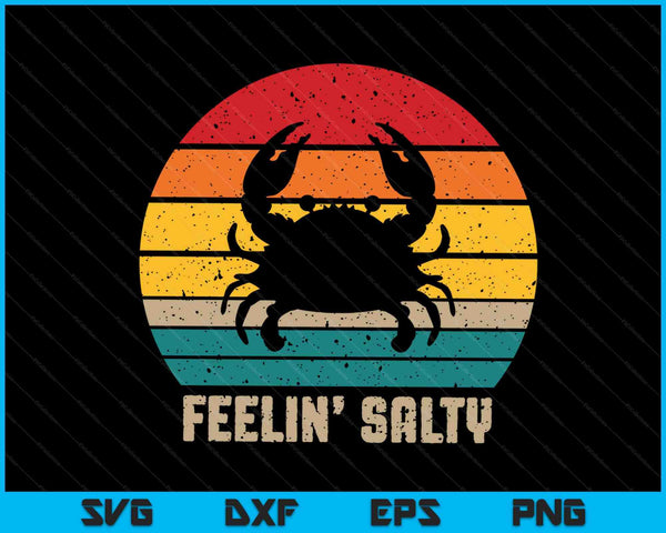 Feelin Salty Maryland Crab Sunset Graphic SVG PNG Digital Printable Files