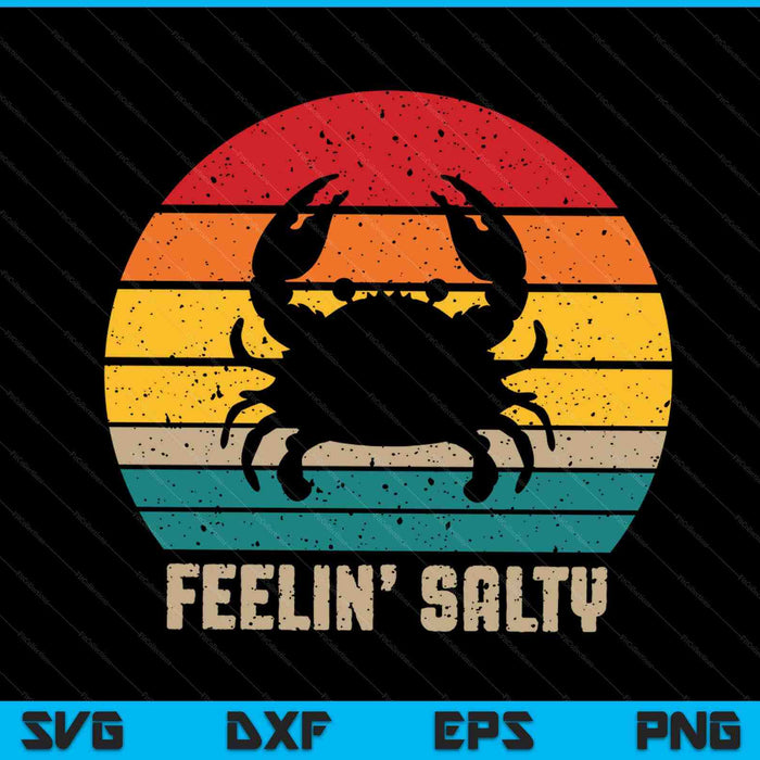 Feelin salty Maryland crab sunset SVG cut file