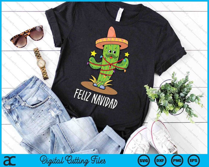 Feliz Navidad Cactus - Mexican Tree Christmas In July SVG PNG Digital Printable Files