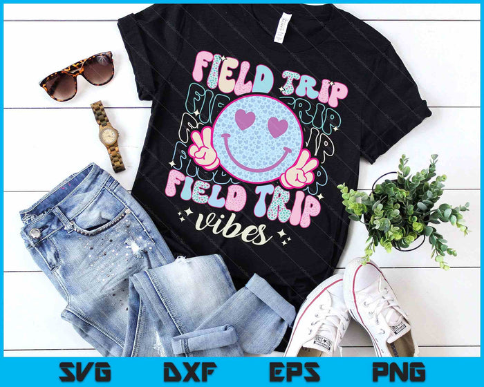 Field Day Field Trip Vibes Fun Day Groovy Teacher Student SVG PNG Digital Printable Files